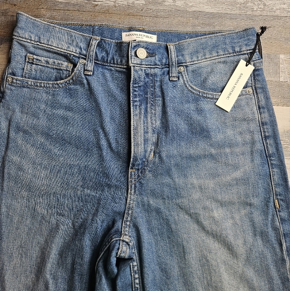 Banana Republic Jeans HR Icon Wide Leg Medium Wash Blue Size 28 NEW Spring 2025 - Picture 3 of 13